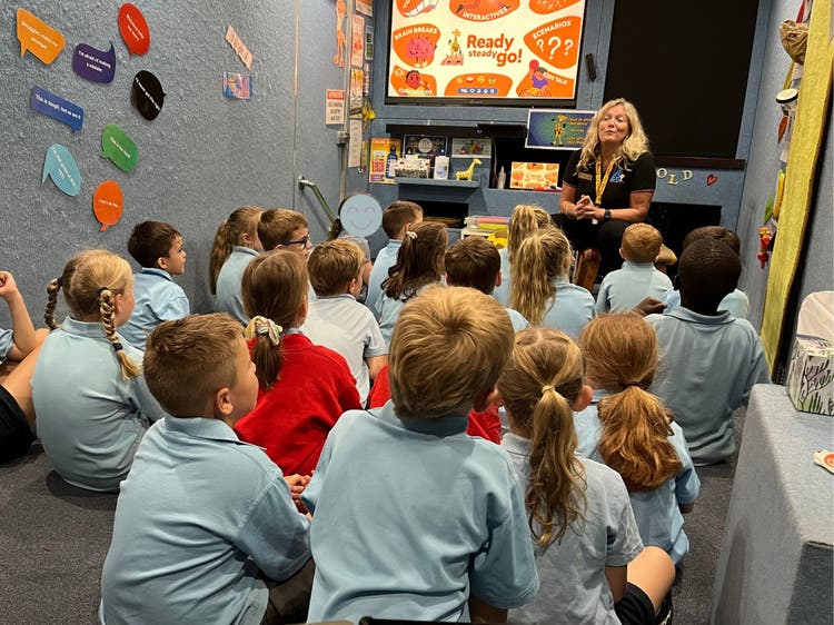 Students in the Life Education van.