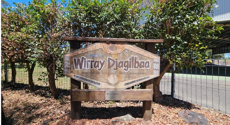 Photo of indigenous garden sign, wirray djagilbaa.